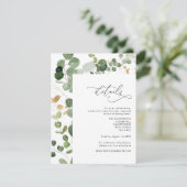 ユーカリ緑の金ゴールド結婚詳細囲い エンクロージャーカード (スタンド正面)