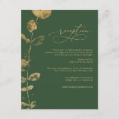 ユーカリ緑の金ゴールド結婚詳細囲い エンクロージャーカード (正面)