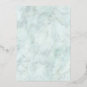 ユーカリ緑の金箔大理石結婚の 箔招待状 (裏面)