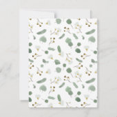 ユーカリ緑の銀ドルガムの花 ノートカード (裏面)