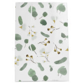 ユーカリ緑の銀ドルガムの花 ミディアムペーパーバッグ (裏面)