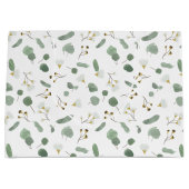 ユーカリ緑の銀ドルガムの花 ラージペーパーバッグ (正面)