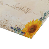 ユーカリ緑ひまわりバラ金ゴールドグリッター カッティングボード (角)