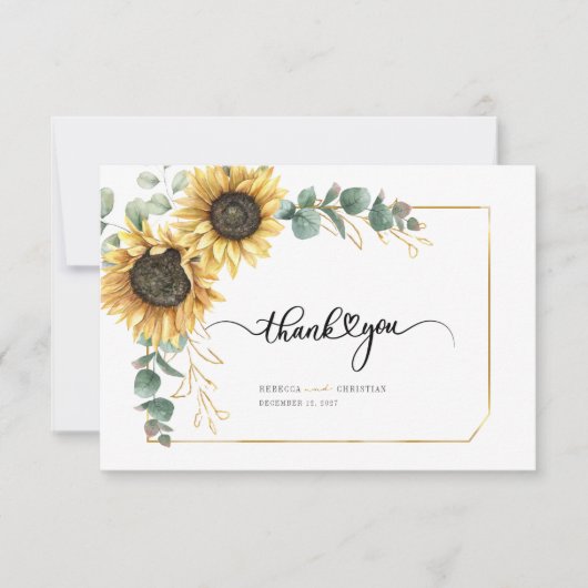 ユーカリ緑ひまわりフローラ多肉植物 サンキューカード (正面)