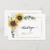 ユーカリ緑ひまわりフローラ多肉植物 サンキューカード (正面/裏面)