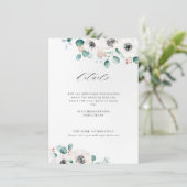 ユーカリ緑アネモンフローラ素朴結婚性 エンクロージャーカード (スタンド正面)