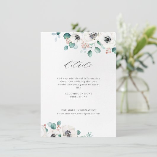 ユーカリ緑アネモンフローラ素朴結婚性 エンクロージャーカード (スタンド正面)