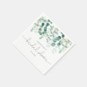 ユーカリ緑エレガントブライダルシャワーナプキン スタンダードカクテルナプキン (角)