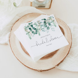 ユーカリ緑エレガントブライダルシャワーナプキン スタンダードカクテルナプキン