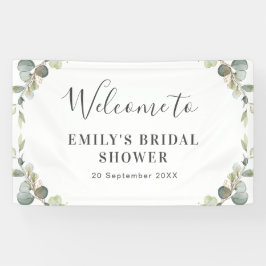 ユーカリ緑フローラブライダルシャワー歓迎 横断幕