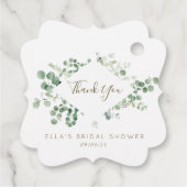 ユーカリ緑ブライダルシャワーメッセージカード フェイバータグ (裏面)