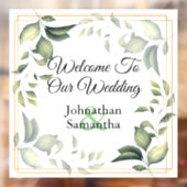 ユーカリ緑リースブライダルカップル看板 ウィンドウサイン (シート2)