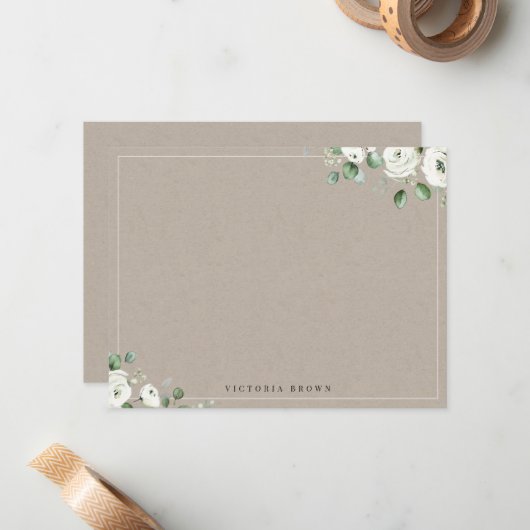 ユーカリ緑地フローラパーソナライズされた文具 ノートカード (正面/裏面インサイチュ)