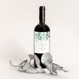 ユーカリ緑応援ブライダルシャワー ワインラベル