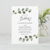 ユーカリ緑白黒モダンシンプル 招待状 (スタンド正面)