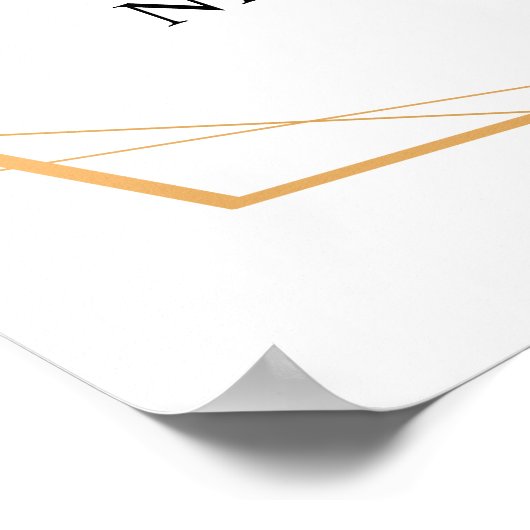 ユーカリ緑結婚園金ゴールドの歓迎サイン ポスター (角)