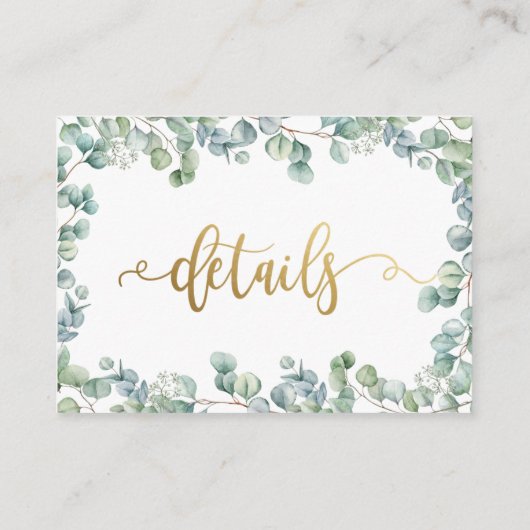 ユーカリ緑結婚園金ゴールド詳細情報 エンクロージャーカード (裏面)