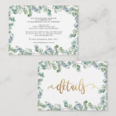 ユーカリ緑結婚園金ゴールド詳細情報 エンクロージャーカード (正面/裏面)