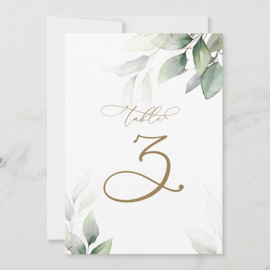 ユーカリ緑結婚学表3の表番号 招待状 (正面)