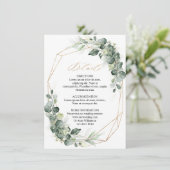 ユーカリ緑結婚線幾何学詳細 エンクロージャーカード (スタンド正面)