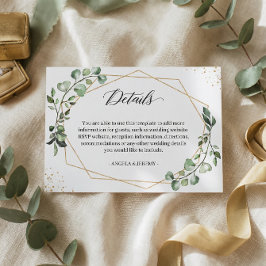 ユーカリ緑結婚線幾何学詳細 エンクロージャーカード