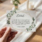 ユーカリ緑結婚線幾何学詳細 エンクロージャーカード