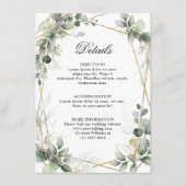 ユーカリ緑結婚線幾何学詳細 エンクロージャーカード (正面)