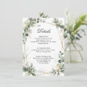 ユーカリ緑結婚線幾何学詳細 エンクロージャーカード (スタンド正面)