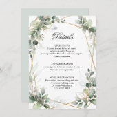 ユーカリ緑結婚線幾何学詳細 エンクロージャーカード (正面/裏面)