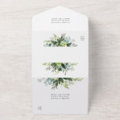 ユーカリ緑結婚葉 オールインワン招待状 (外側)