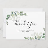 ユーカリ緑結婚葉 サンキューカード (正面)