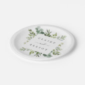 ユーカリ緑結婚葉 ペーパープレート (アングル)