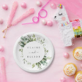 ユーカリ緑結婚葉 ペーパープレート (パーティー)