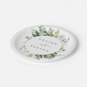 ユーカリ緑結婚葉 ペーパープレート (アングル)