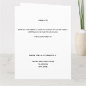 ユーカリ緑色写真葬エレガント用プログラム サンキューカード (裏面)