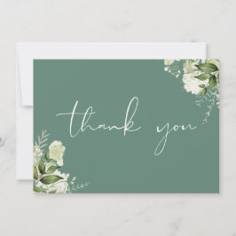 ユーカリ緑色植物緑エレガント本 サンキューカード