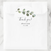 ユーカリ緑色水モダン色シンプル ラウンドシール (バッグ)