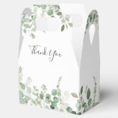 ユーカリ緑色水彩結婚式の引き出物箱 フェイバーボックス (オープン)