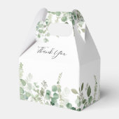 ユーカリ緑色水彩結婚式の引き出物箱 フェイバーボックス (正面サイド)