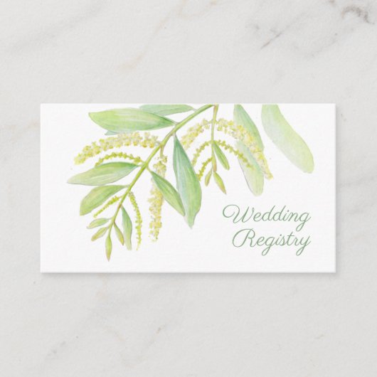 ユーカリ緑色水結婚色登録簿 エンクロージャーカード (正面)