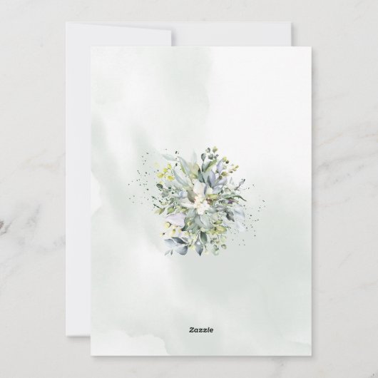 ユーカリ緑茶ベイビーシャワーの招待 シーズンカード (裏面)