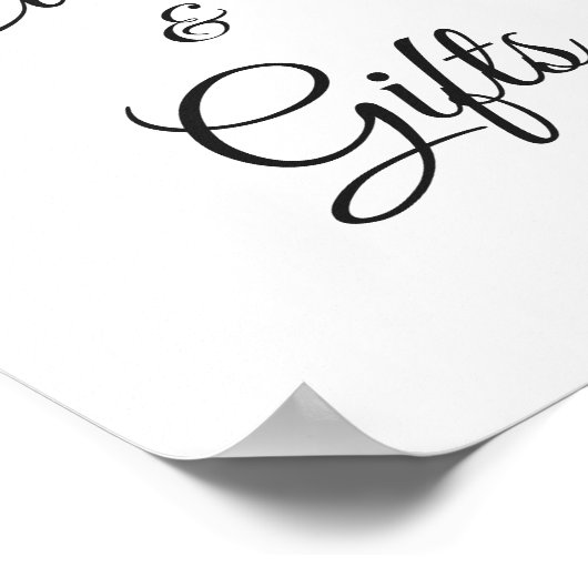 ユーカリ緑葉のカードとギフトサイン ポスター (角)