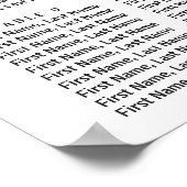 ユーカリ緑葉樹結婚の座席チャート ポスター (角)