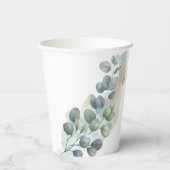 ユーカリ緑葉水色 紙コップ (裏面)