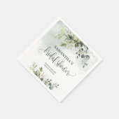 ユーカリ緑金ゴールドブライダルシャワーナプキン スタンダードカクテルナプキン (角)