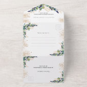 ユーカリ緑金ゴールド結婚グリッター オールインワン招待状 (外側)