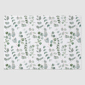 ユーカリ緑離れ草花パターン 薄葉紙 (正面)