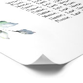 ユーカリ緑8テーブル結婚のシーティングチャート ポスター (角)