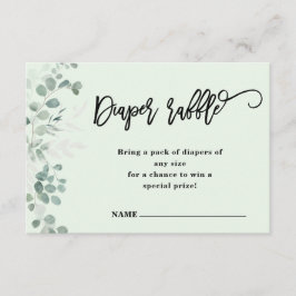 ユーカリ緑 | おむつラッフル | 赤ちゃんシャワー エンクロージャーカード