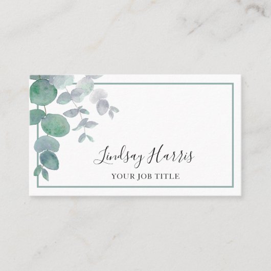 ユーカリ緑 名刺 (正面)